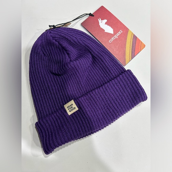 Cotopaxi Wharf Beanie Black Violet Purple NWT Cozy Rib-Knit Fabric - Picture 1 of 6